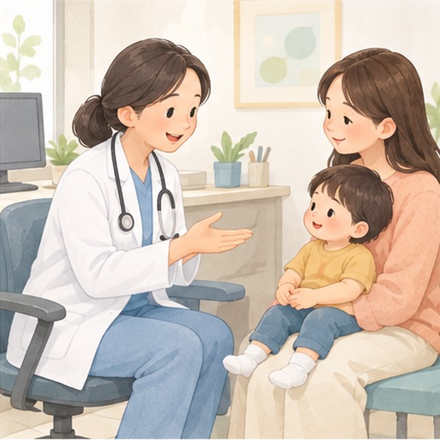 보호자와 대화 장면 그림