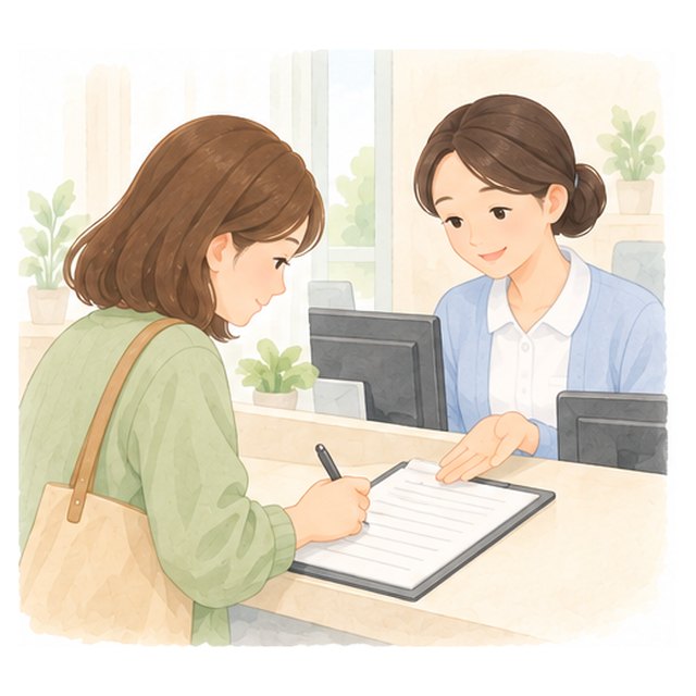 접수·확인 장면 그림