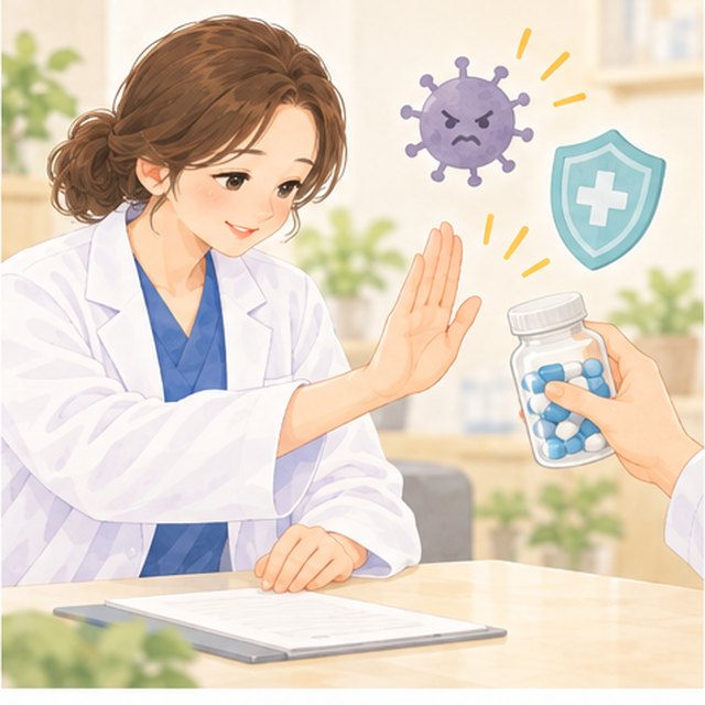 항생제는 필요할 때만 장면 그림