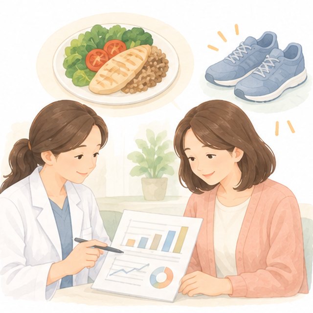결과 상담·계획 장면 그림