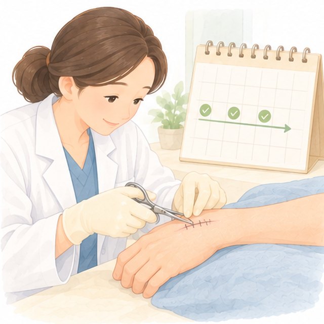 보통 5~14일 · 실밥 제거 장면 그림